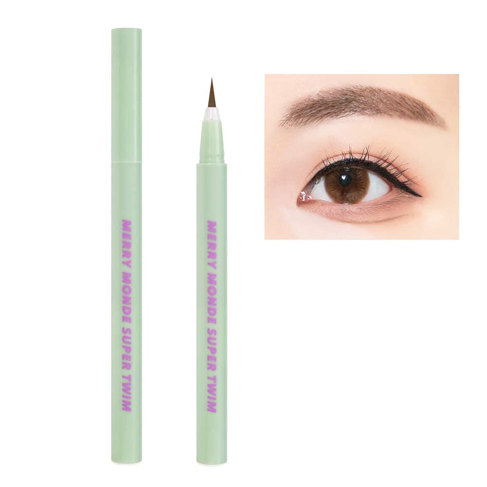 Antique Alive Vegan Waterproof Liquid Eyeliner - Light Brown, Ultra-Fine Felt Tip, K Beauty