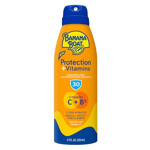 Banana Boat Sunscreen Spray Spf 30, Moisturizing With Vitamin C & Niacinamide, 4.5 Oz.