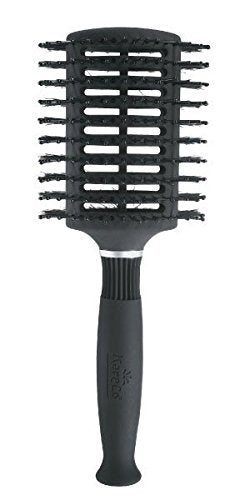 KareCo Oval Vent Brush - Dual Boar Bristles & Nylon Pins, Ergonomic Grip, Black, 1 Count