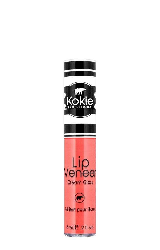 Kokie Cosmetics Lip Veneer Cream Lip Gloss - Just Peachy, 0.2 Oz, Hydrating Shine