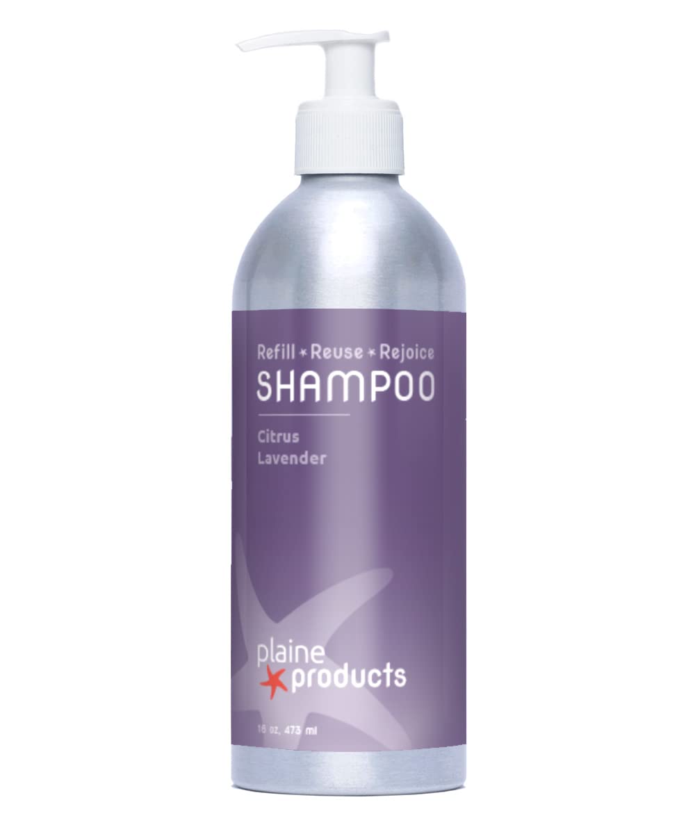 Plaine Products Eco-Friendly Citrus Lavender Shampoo - Sulfate Free, 16Oz Refillable Bottle