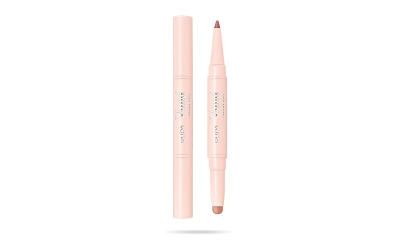 Pupa Milano Vamp! Creamy Duo 2-In-1 Lipstick & Lip Pencil, 003 Warm Nude, Long Lasting,