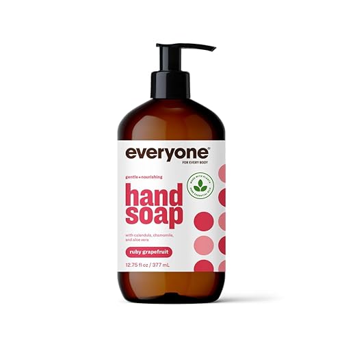 Everyone Liquid Hand Soap, Ruby Grapefruit, 12.75 Fl Oz, Plant-Based Cleanser With Essential Oils