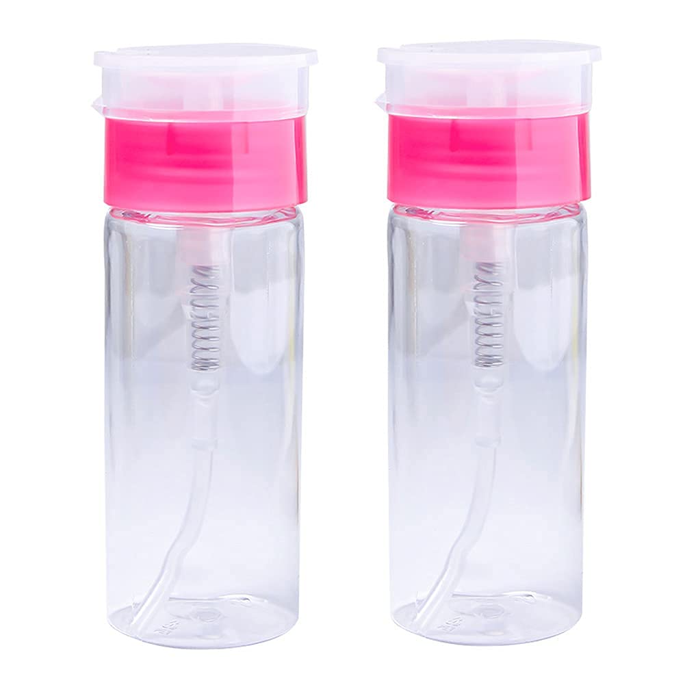 Blingkingdom 2Pcs Pink Nail Polish Remover Pump Dispenser 100Ml For Makeup Art