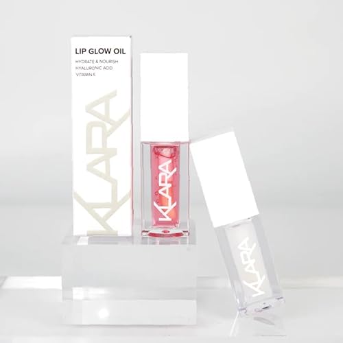 Klara Cosmetics Lip Glow Oil - Hydrating Strawberry Lip Oil With Hyaluronic Acid & Vitamin E, 0.2 Oz