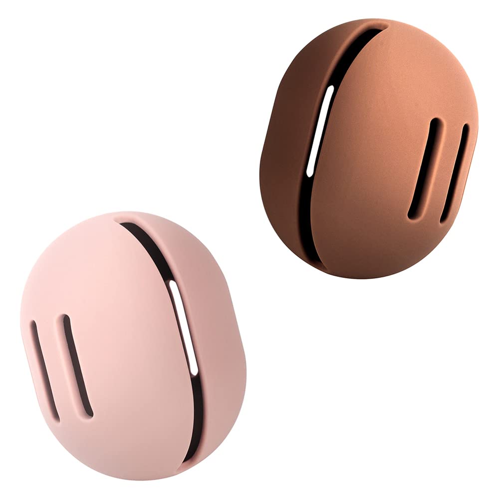 Bezox Makeup Sponge Holder - Breathable Silicone Case For Travel, Pink & Brown, Pack Of 2