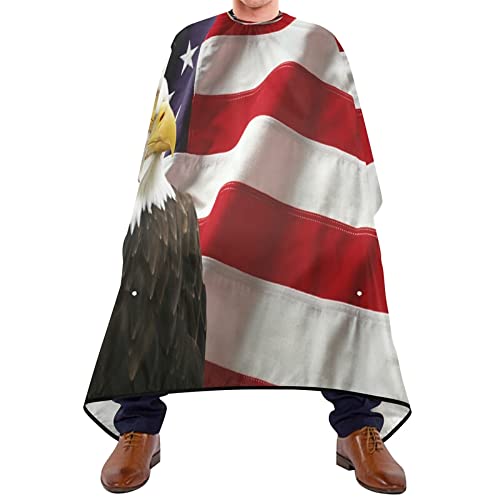 Suabo American Flag Eagle Barber Cape - Waterproof Salon Haircut Apron, 55&quot;X65&quot;