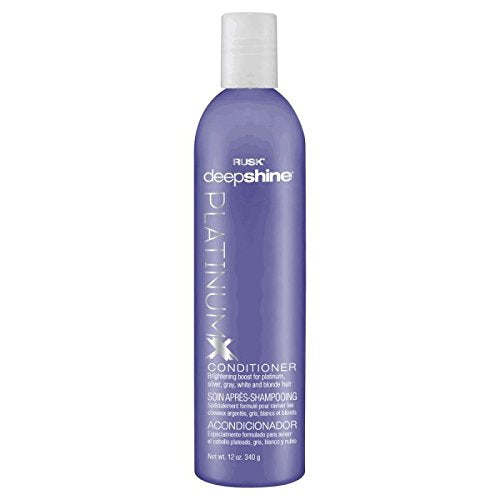 RUSK RUSK Deepshine Platinum Conditioner  12 Oz  Gentle Conditioner Eliminates Brassiness  Brightening Boost for Platinum  Silve