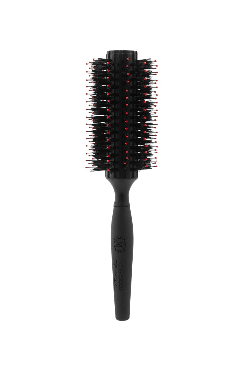 Cricket 12Xl Boar Bristle Round Hair Brush For Blow Drying & Styling - Cranberry