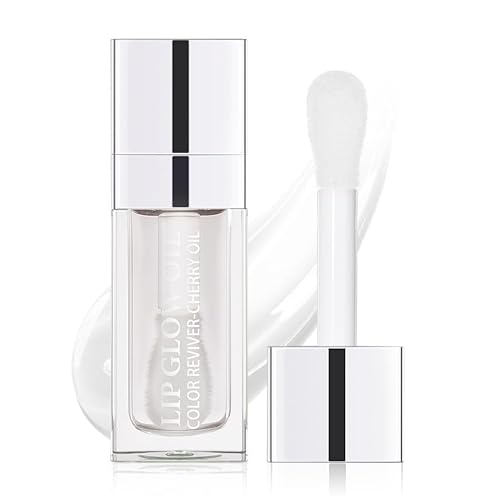 GECOMO Hydrating Lip Glow Oil - Moisturizing, Plumping, Non-Sticky Tinted Lip Balm, Clear 0.