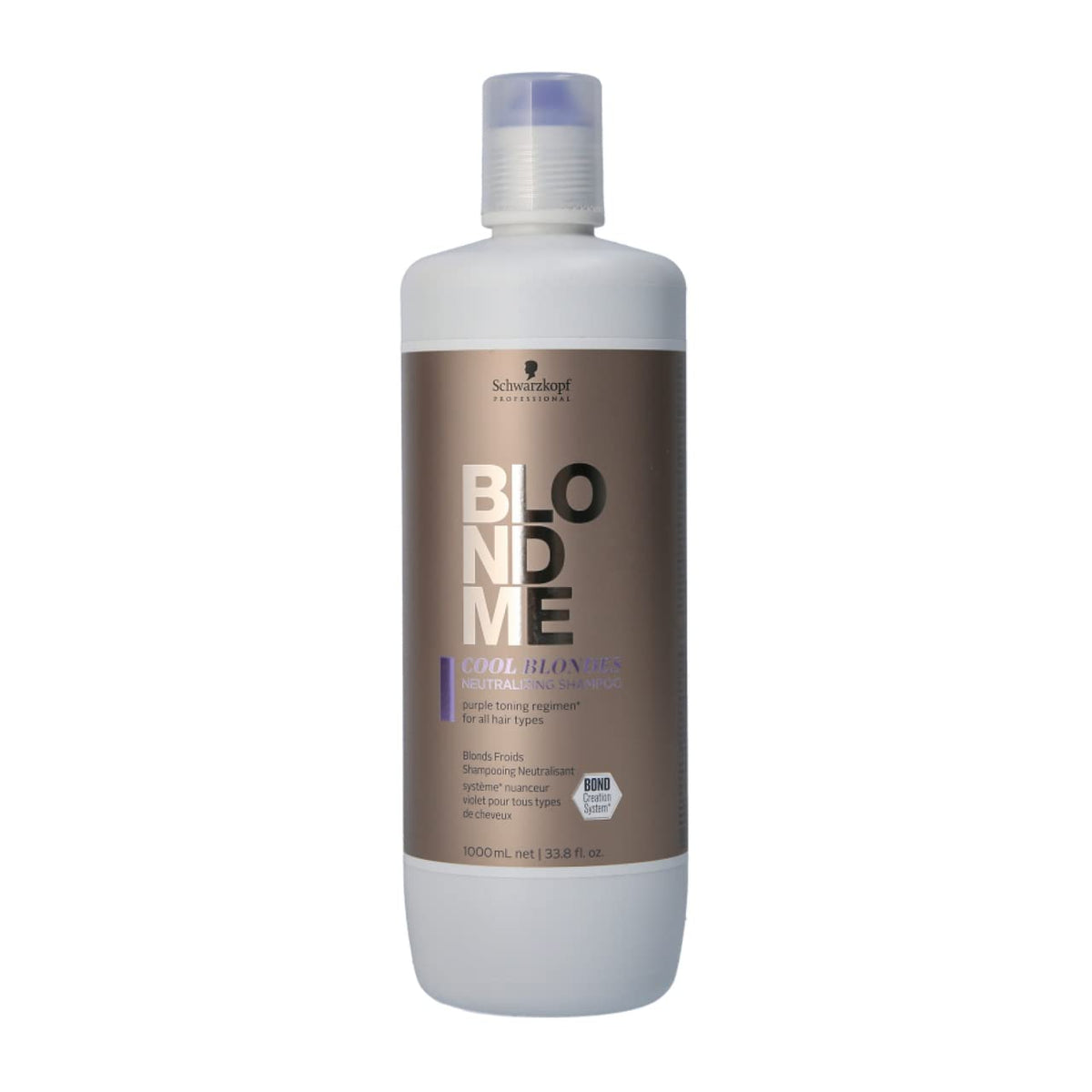 Blondme Cool Blondes Shampoo - Purple Toning, Moisturizing Cleanser For Blonde Hair, 1000 Ml