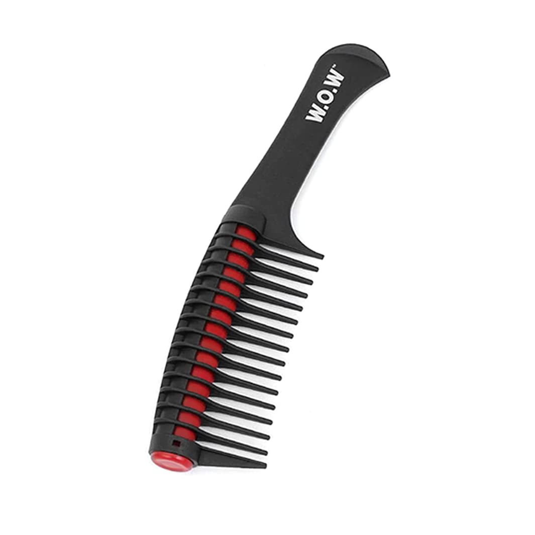 WOW COMB The Original Black - 1 Count Professional Detangling Hair Comb by Oobalie Pro