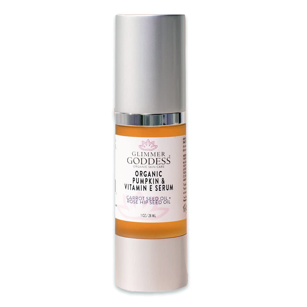 Glimmer Goddess Organic Face Serum - Pumpkin & Vitamin E, 2 Oz Hydrating Skin Care