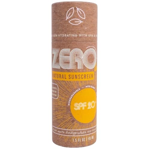 Zero3 Natural Sunscreen Stick, Spf 20, Reef Safe, 100% Plastic Free, Water Resistant, 1.5 Oz