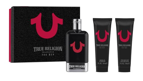 True Religion Men'S 3-Piece Gift Set - Cologne, Shower Gel & Aftershave Balm - 3.4 Fl Oz