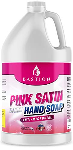 Bastion Antimicrobial Hand Soap - Silky Pink Lotion Liquid Wash, 128 oz Refill Jug, Made in USA