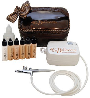 Belloccio Airbrush Makeup System With 4 Fair Foundation Shades For Flawless Beauty