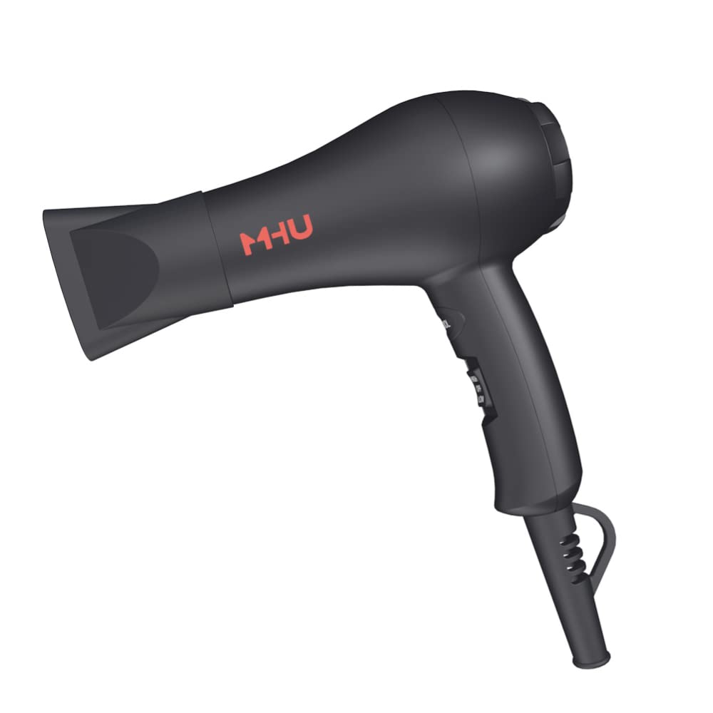 Mhd Mini Travel Hair Dryer 1000W, Lightweight Ceramic Ionic Blow Dryer, Compact Black