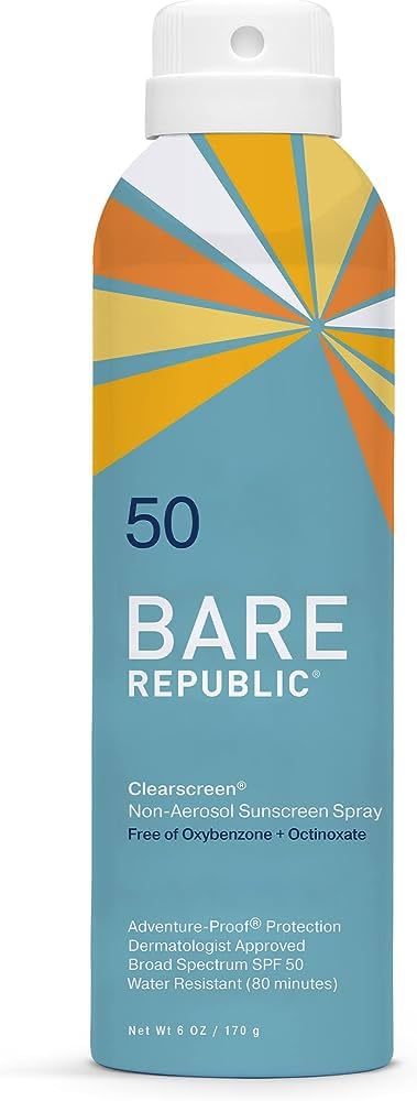 Bare Republic Sunscreen Spray Spf 50, Water Resistant, Invisible Finish, 6 Oz, 2 Pack