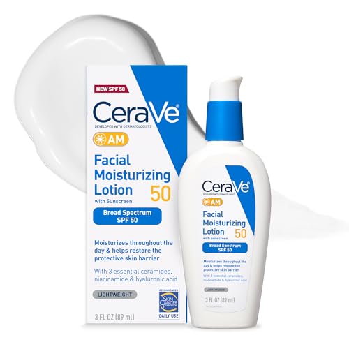 Cerave Am Facial Moisturizing Lotion Spf 50, Hyaluronic Acid & Niacinamide, 3 Oz