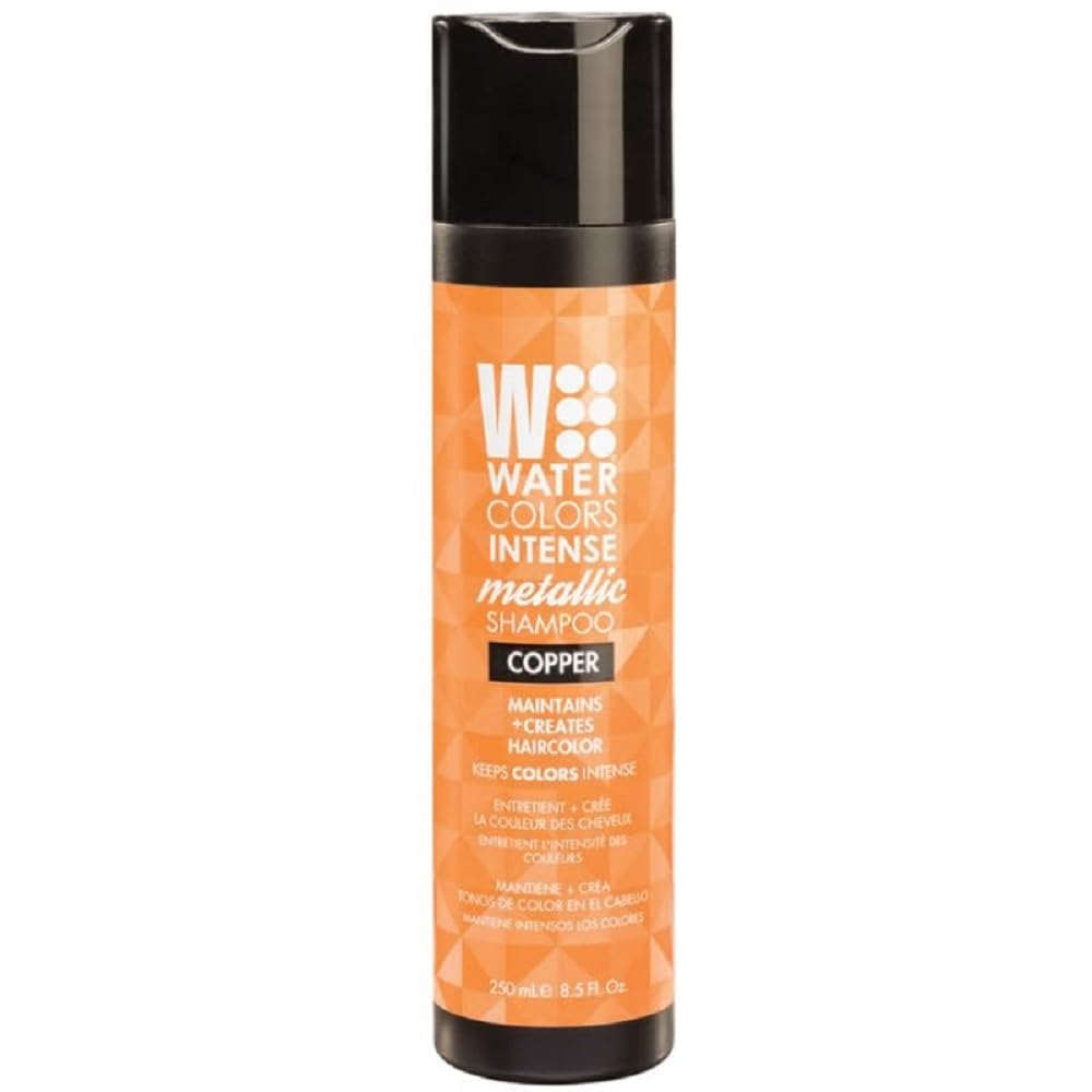 Watercolors Intense Metallic Copper Color Depositing Shampoo - Sulfate & Paraben Free, 8 Fl Oz