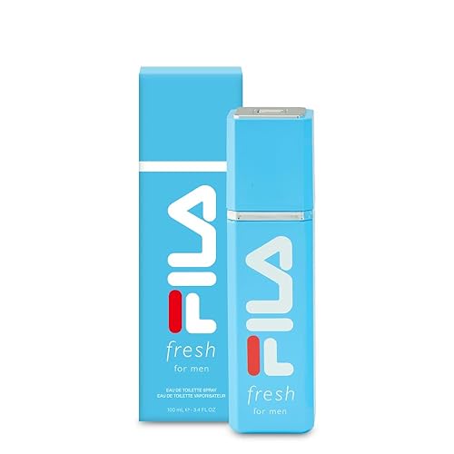 FILA Fresh Eau de Parfum for Men - 3.4 oz Amber Fougere with Bergamot, Sage, Vetiver - Refreshing Scent for Day or Night