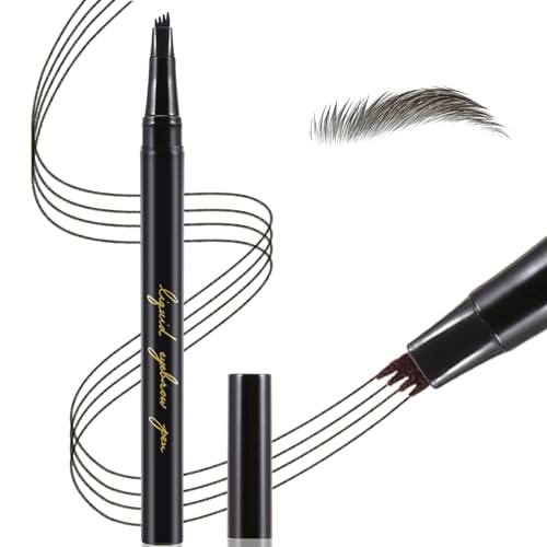 Apooliy Waterproof Eyebrow Pen - Microblading Gel, Long-Lasting, Natural Look, Light Gray