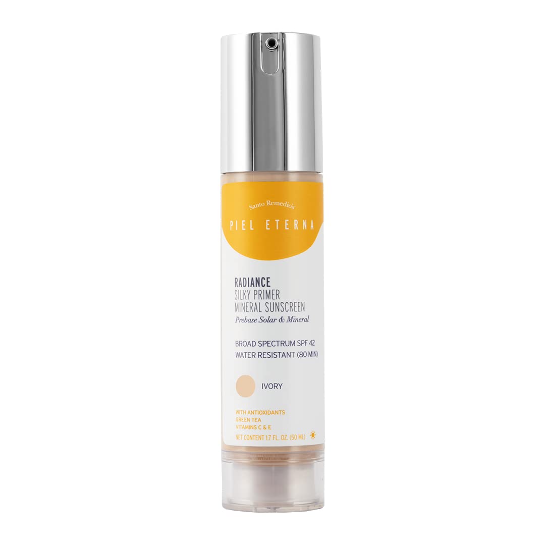 Santo Remedio Radiance Silky Primer Spf 42 - Tinted Mineral Sunscreen, Ivory Tone, 1.7 Fl