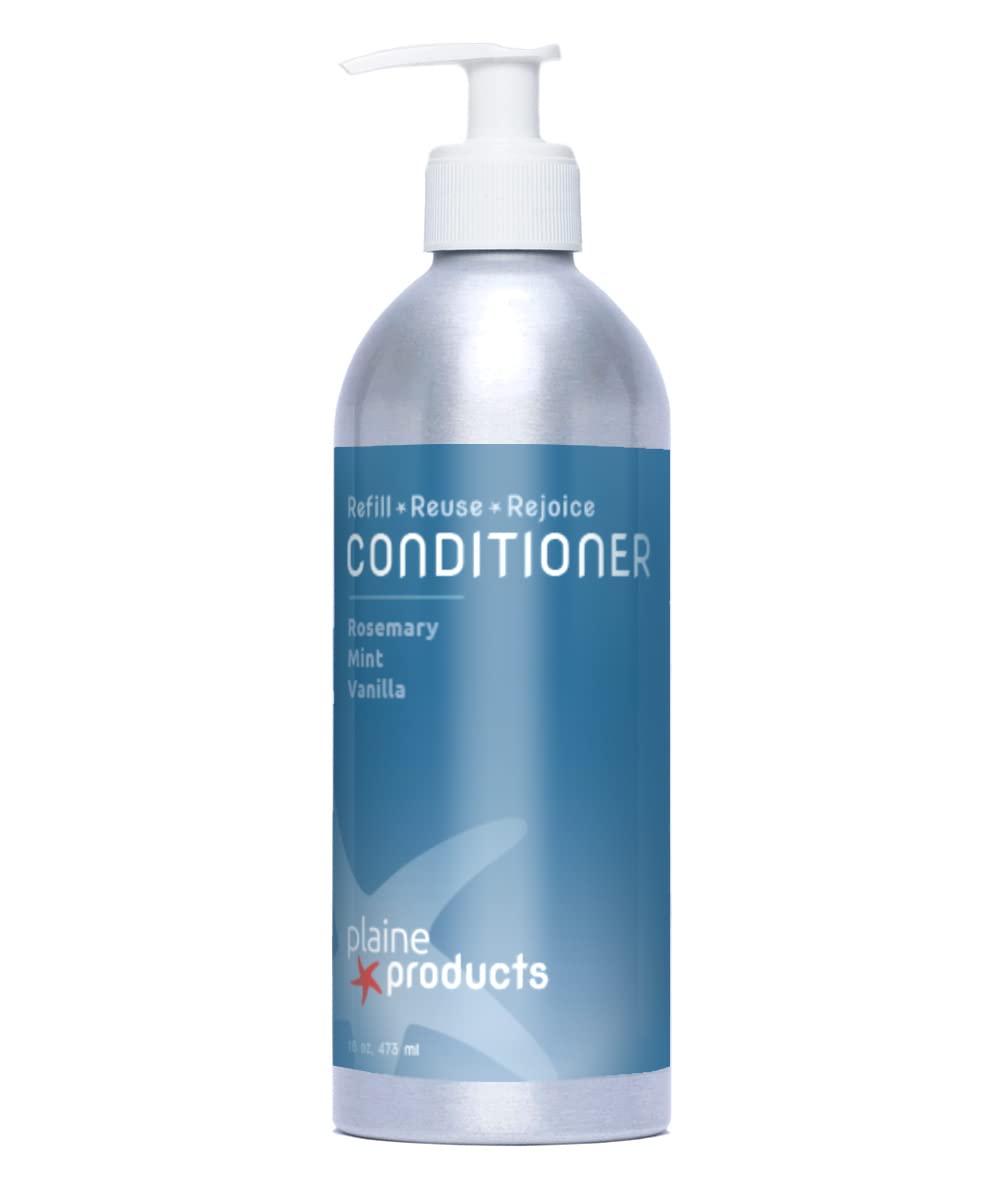 Plaine Products Eco-Friendly Conditioner - Rosemary Mint Vanilla, Sulfate Free, 16Oz Refillable