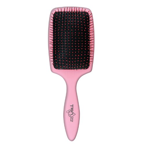 Tion Detangler Damp Brush - Negative Ion, Frizz Reduction, Tangle-Free for Wet & Dry Hair - Pink