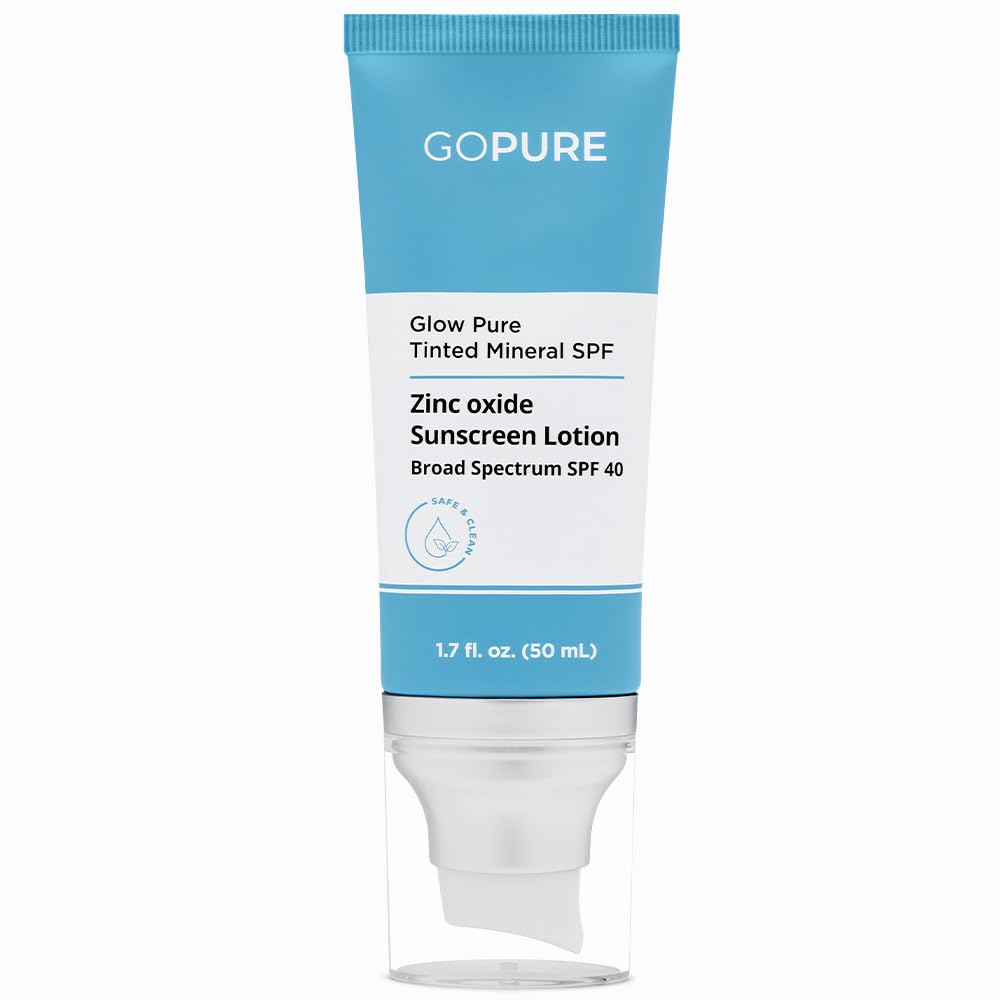 Gopure Glow Tinted Mineral Spf 40 Sunscreen | Dermatologist-Tested Moisturizer | Reef-Friendly