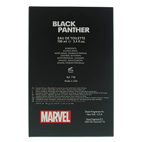 Marvel Black Panther Eau De Toilette Spray, 3.4 Ounce - Fragrance for Men, Marvel Superhero Collection