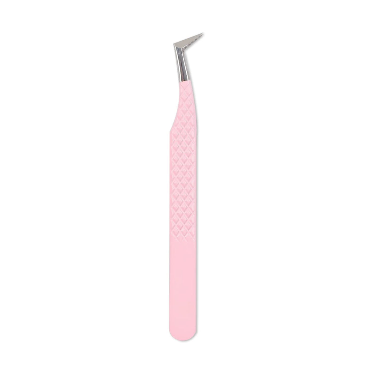 VAVALASH Pink Lash Tweezers - Diamond Grip for Volume & Classic Fans, Stainless Steel, 1 PCS