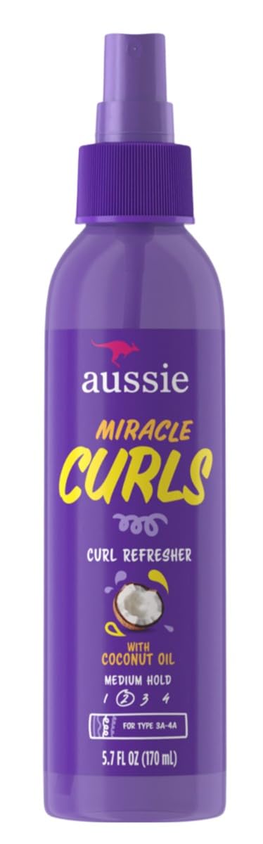 Aussie Miracle Curls Refresher Spray, Maximum Hold, 5.7 Oz, 3 Pack - Curly Hair Care