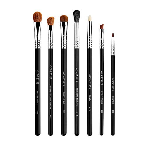 Sigma Beauty Basic Eye Brush Set with 7 Classic Eyeshadow Brushes for Eyeliner  Eyeshadow   Eyebrows Including SigmaTech Fiber 