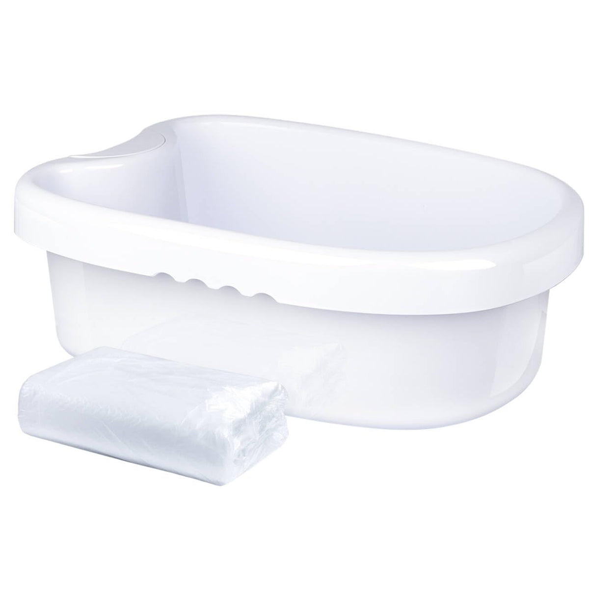 Lecaung Ionic Foot Bath Tub Basin For Detox, Spa, And Massage - 100 Liners Included, White