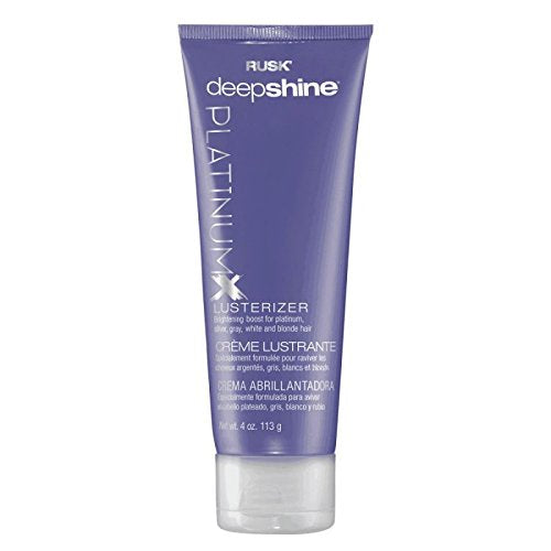 RUSK Deepshine PlatinumX Lusterizer  4 Oz  Lightweight Cream Delivers Shine and Eliminates Brassiness  Brightening Boost for Pla