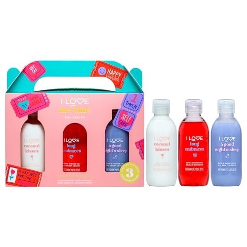 I Love Me Time Pamper Pack - At Home Spa Kit With Shower Gel & Body Souffle - Cherry, Lavender, Coconut