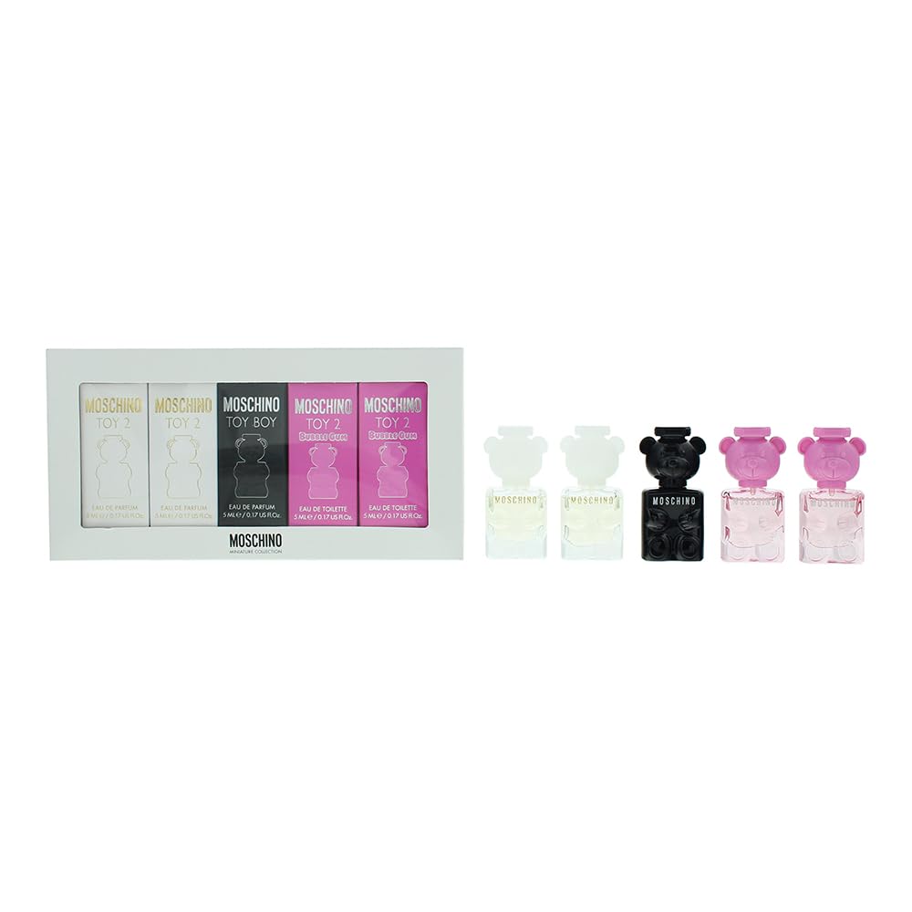 Moschino Miniature Collection Set - 5 Pc Gift Set, 2 Bubble Gum EDT, 2 EDP, Toy Boy E