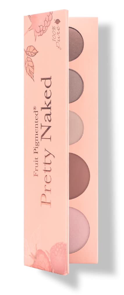 100% Pure Pretty Naked Makeup Palette - 3 Natural Eyeshadows, Blush & Highlighter, Vegan