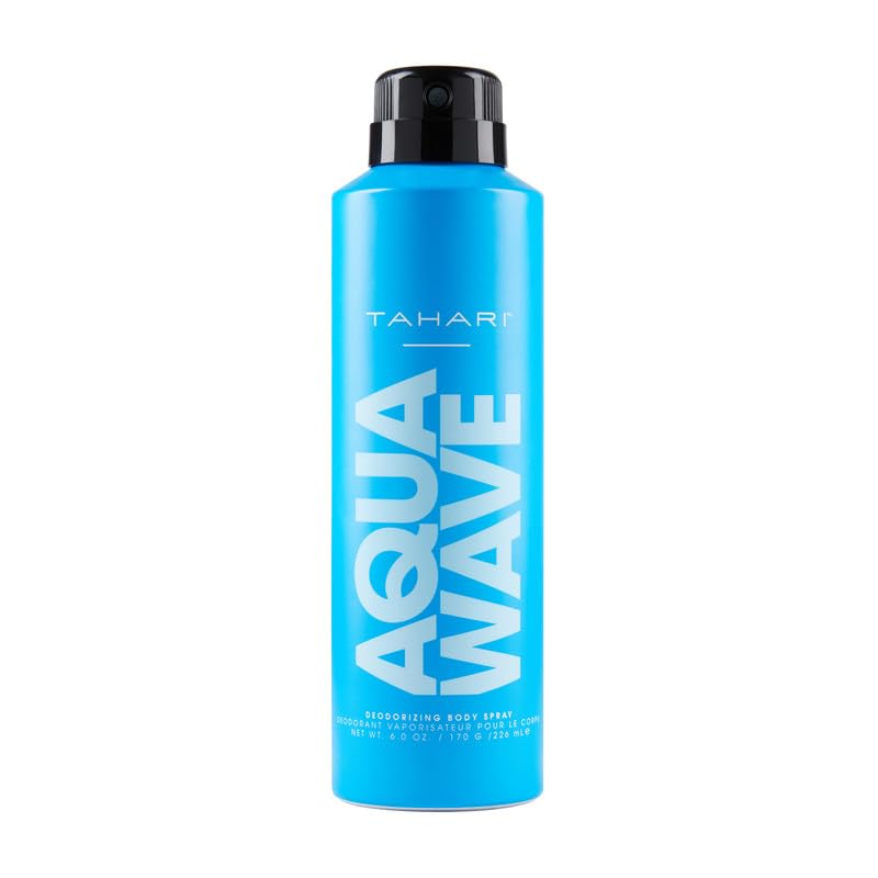 Tahari Aquawave Deodorizing Body Spray For Men, 6 Oz - Fresh Scent, Long-Lasting Fragrance