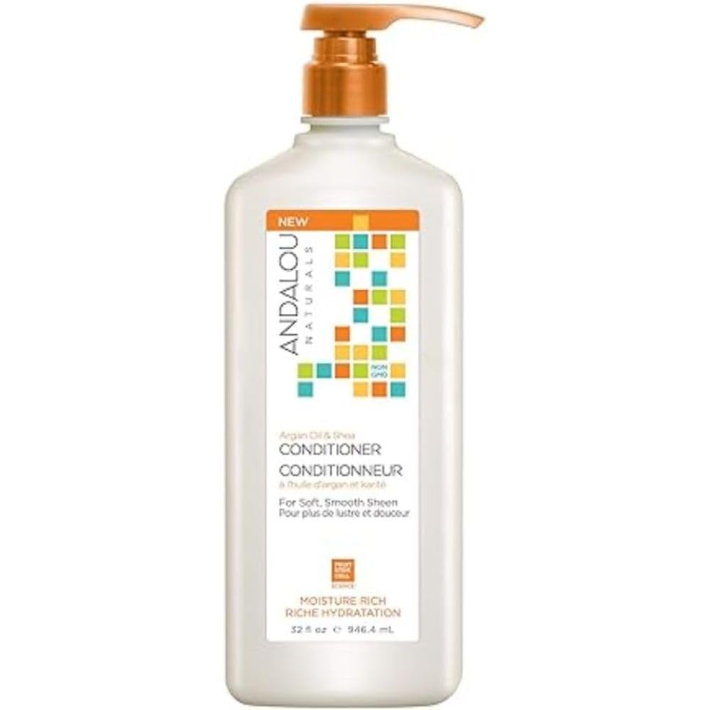 Andalou Naturals Argan Oil & Shea Moisture Rich Conditioner, 32 Fl Oz, Hydrating Formula