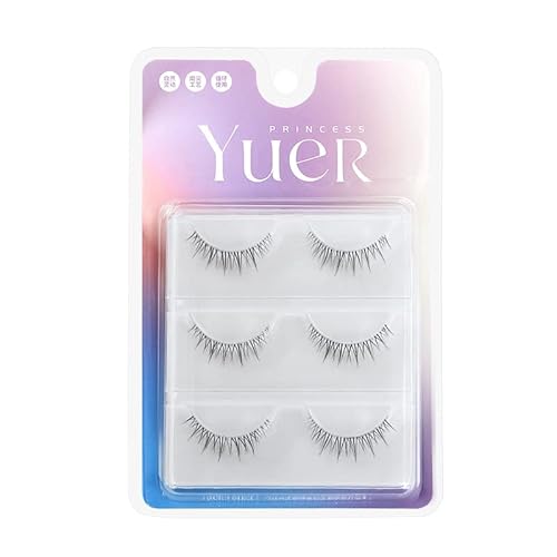 Lasgoos Natural Look Fake Eyelashes - Short Strip Lashes, Invisible Band, 3 Pairs For Wedding Makeup