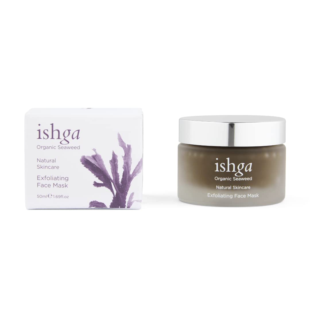 Ishga Exfoliating Face Mask - Natural Skincare With Scottish Seaweed & Rose Geranium, 1.69Oz