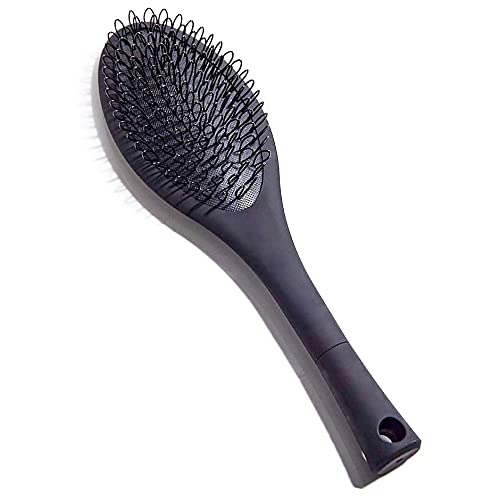 The Hair Shop Black Loop Brush - Ergonomic Detangler for Human & Synthetic Hair Extensions