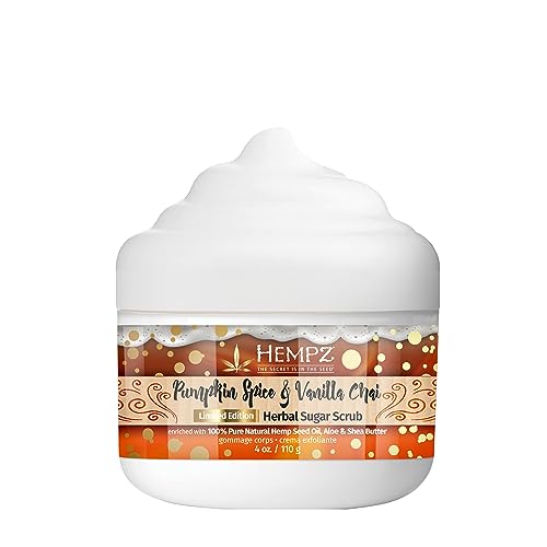 Hempz Pumpkin Spice & Vanilla Chai Exfoliating Body Scrub - 4 Oz Sugar Scrub For Fall