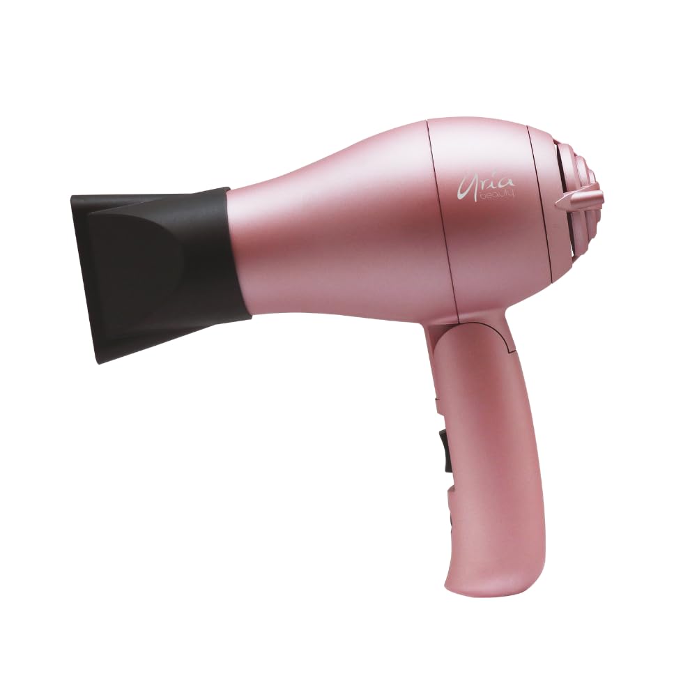 Aria Beauty Mini Compact Folding Blowdryer, Dual Voltage, 1000W, Rose Gold, Travel-Friendly