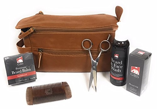 G.B.S Professional Beard Care Kit With Travel Bag, Scissors, Comb, Balm, Oil & Wash For Men