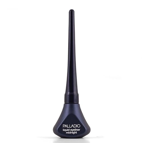 Palladio Waterproof Liquid Eyeliner - Highly Pigmented, Smear-Proof, Midnight, Easy Grip Wand