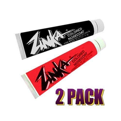 Zinka Colored Sunblock Zinc Waterproof Nosecoat 2 Pack - Black/Red, 1 Count